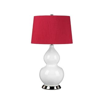 Elstead Lighting / Table Lamps / Isla 1 Polished Nickel with Beetroot Red Shade