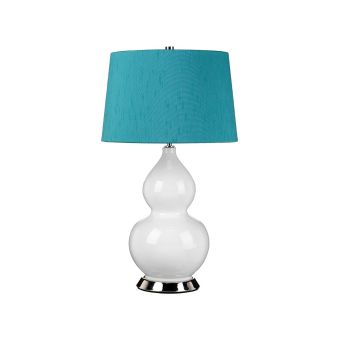 Elstead Lighting / Table Lamps / Isla 1 Polished Nickel with Mallard Teal Shade