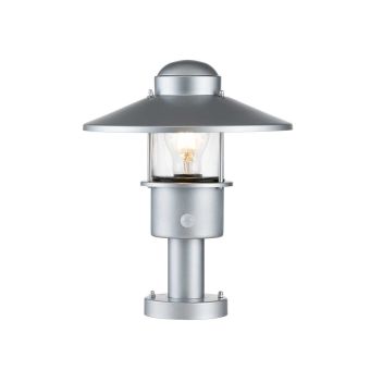 Elstead Lighting / Outdoor Pedestal Lights / Klampenborg 1 with PIR Silver