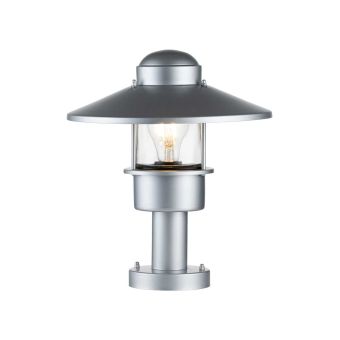 Elstead Lighting / Outdoor Pedestal Lights / Klampenborg 1 Silver