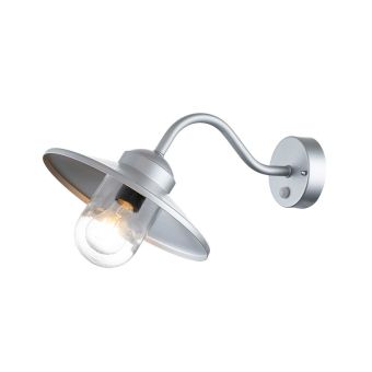 Elstead Lighting / Outdoor Wall Lights / Klampenborg 1 Lantern with PIR Silver