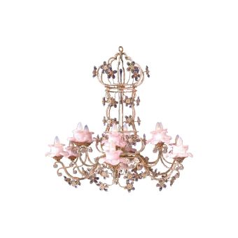 Mechini / Chandeliers / Clear Bohemian Crystal & Murano Glass and Crystal Strip L243/13