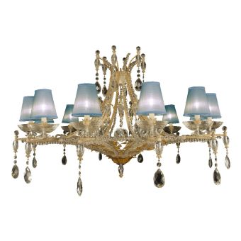 Mechini / Chandeliers / Bohemian Crystal & Silk Lampshades L316/12