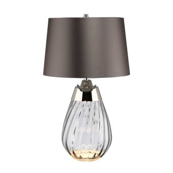 Elstead Lighting / Table Lamps / Lena Small Smoke-tinted Glass & Slate Shade