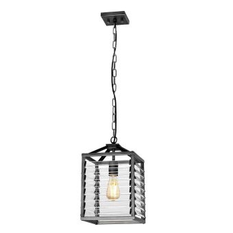 Elstead Lighting / Pendant Lights / Louvre 1 Painted Gunmetal