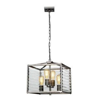 Elstead Lighting / Chandeliers / Louvre 4 Painted Gunmetal