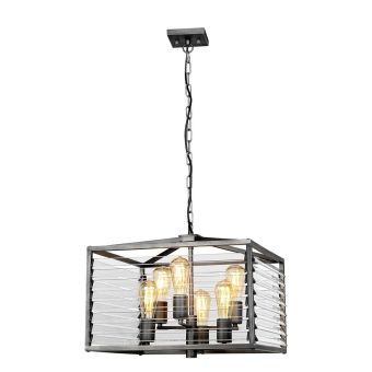 Elstead Lighting / Chandeliers / Louvre 6 Painted Gunmetal