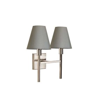 Elstead Lighting / Wall Lights / Lucerne 2 Brushed Nickel & Grey Shades