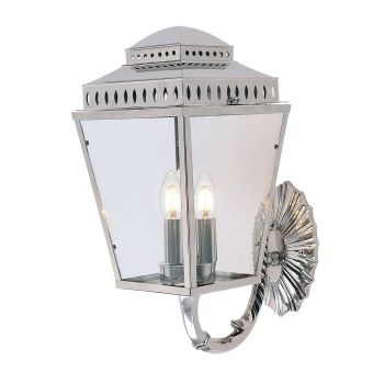Elstead Lighting / Outdoor Wall Lights / Mansion House 3 Light Lantern Polished Nickel