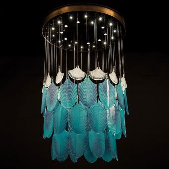 Mariner / Pendants & Suspension Lights / Metallic structure & Blue venetian glass 20202.0