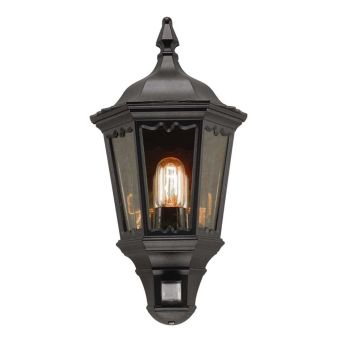 Elstead Lighting / Outdoor Wall Lights / Medstead Half Lantern with PIR Black