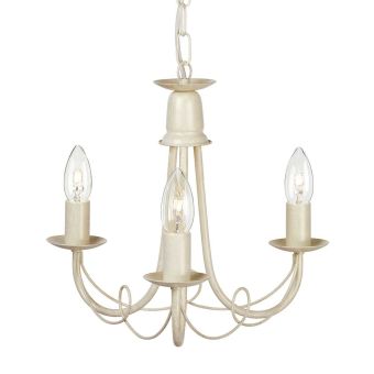Elstead Lighting / Chandeliers / Minster 3 Light Chandelier - Ivory / Gold Patina