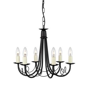 Elstead Lighting / Chandeliers / Minster 6 Black