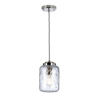Elstead Lighting / Pendant Lights / Sola 1 Polished Nickel & Clear Glass
