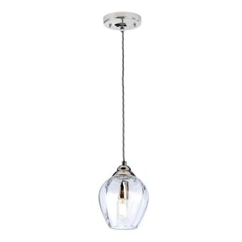 Elstead Lighting / Pendant Lights / Tiber Polished Nickel & Clear Glass
