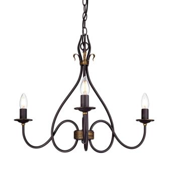 Elstead Lighting / Chandeliers / Windermere 3 Rust & Gold