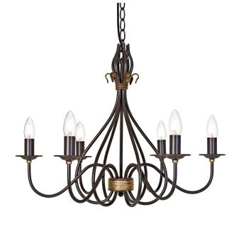 Elstead Lighting / Chandeliers / Windermere 6 Rust & Gold