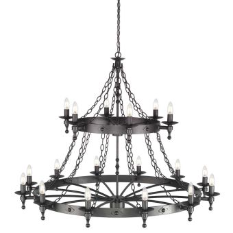 Elstead Lighting / Chandeliers / Warwick 18 Graphite Black