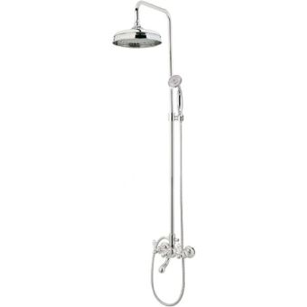 Bronces Mestre / Shower Sets / Bath shower set with column and porcelain handles 035018.MC0.50