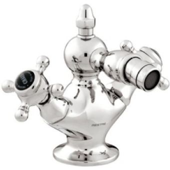 Bronces Mestre / Bidet Fittings / One hole bidet mixer with black porcelain 035021.N00.50