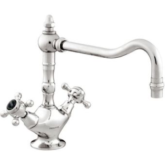 Bronces Mestre / Kitchen Fittings / One hole sink mixer with black porcelain 035030.N00.50