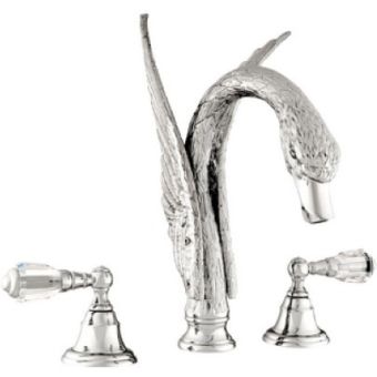 Bronces Mestre / Washbasin Fittings / Three holes basin set with Swarovski crystal 039651.D00.50
