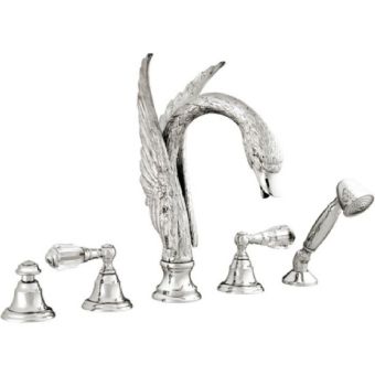 Bronces Mestre / Bath-Shower Fittings / Five holes bath set with Swarovski crystal 039656.D00.50