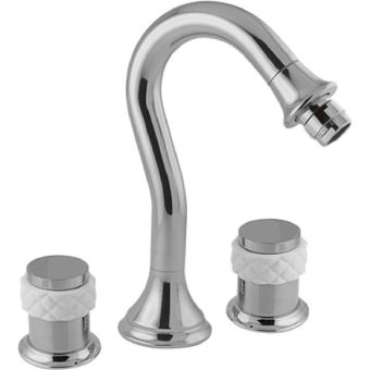 Bronces Mestre / Bidet Fittings / Three holes bidet set with white porcelain 065521.000.50
