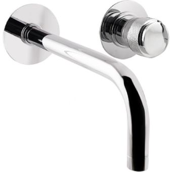 Bronces Mestre / Washbasin Fittings / Single lever wall basin mixer with decorated brass ring 071440.P00.50