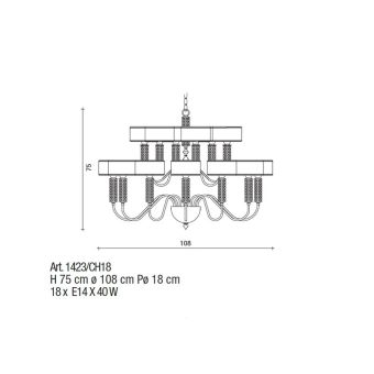 Il Paralume Marina / Chandelier / 1423/CH18