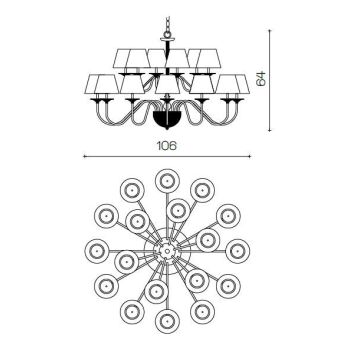 Il Paralume Marina / Chandelier / 1460/CH18