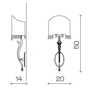 Il Paralume Marina / Wall Lamp / 1689/A1/V2
