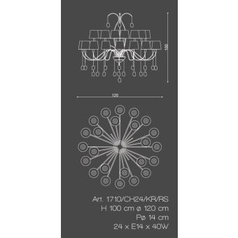 Il Paralume Marina / Chandelier / 1710/CH24/KR/RS