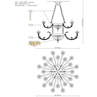 Il Paralume Marina / Chandelier / 2045/CH24