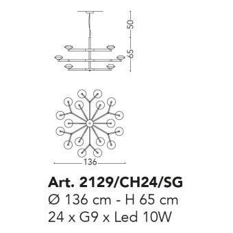 Il Paralume Marina / Chandelier / 2129/CH24/SG