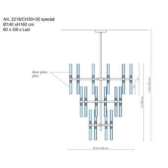 Il Paralume Marina / Chandelier / 2218/CH30+30