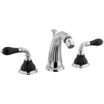 Bronces Mestre / Bidet Fittings / Three holes bidet set with black porcelain 233521.N000.50