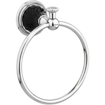 Bronces Mestre / Towel Holders / Towel ring 165mm with black porcelain twisted 233573.NSL0.50