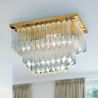 Patrizia Volpato / Semi-Flush Mounts / Cristalli Murano Glass 24 Karat Gold PV-5045-PL