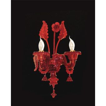 Italian Luxury Lighting / Wall Sconces / Venetian Red 2-Light V7413 002WL