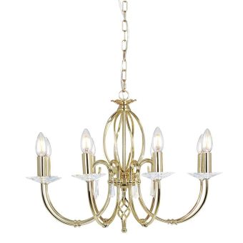 Elstead Lighting / Chandeliers / Aegean 8 Polished Brass