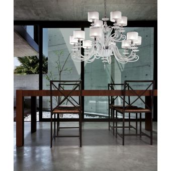 Euroluce Lampadari / Chandeliers / Alicante White L8+4 Shade