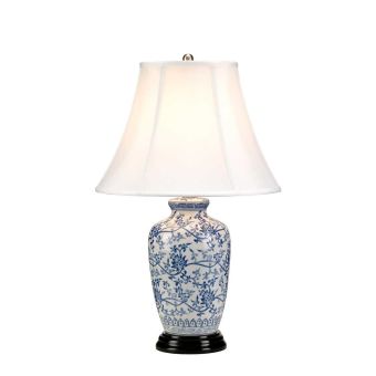 Elstead Lighting / Table Lamps / Blue Ginger Jar 1 Blue and White with White Shade