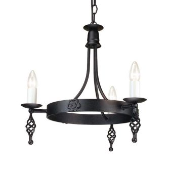 Elstead Lighting / Chandeliers / Belfry 3 Light Chandelier - Black