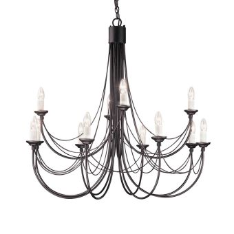 Elstead Lighting / Chandeliers / Carisbrooke 12 Black