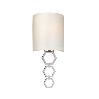 Elstead Lighting / Wall Lights / Clark Small Polished Chrome with Ivory Faux Silk Shade