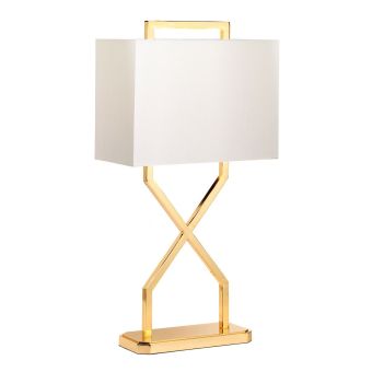 Elstead Lighting / Portable & Desk Lamps / Cross Table Lamp - Polished Gold with Ivory Shade