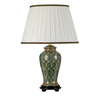 Elstead Lighting / Table Lamps / Sashi 1 Green with Gold