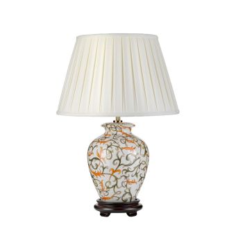 Elstead Lighting / Table Lamps / Soling Cream with Orange and Green with Ivory Shade