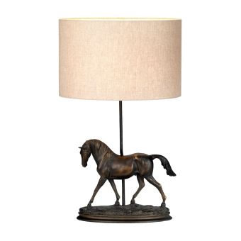 Elstead Lighting / Table Lamps / Spirit 1 Bronze Patina with Natural Shade